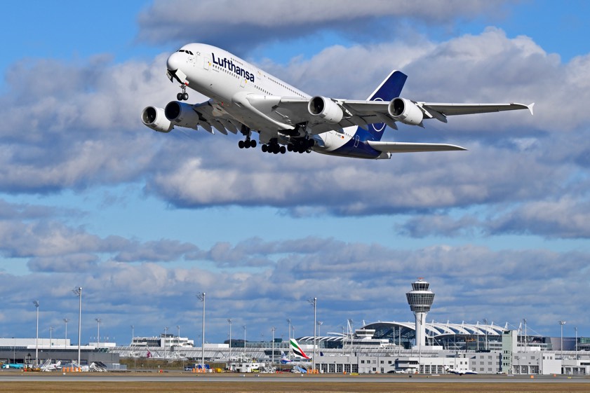 Start eines Airbus-A380-800 am Flughafen München. Archivfoto: Alex Tino Friedel, FMG